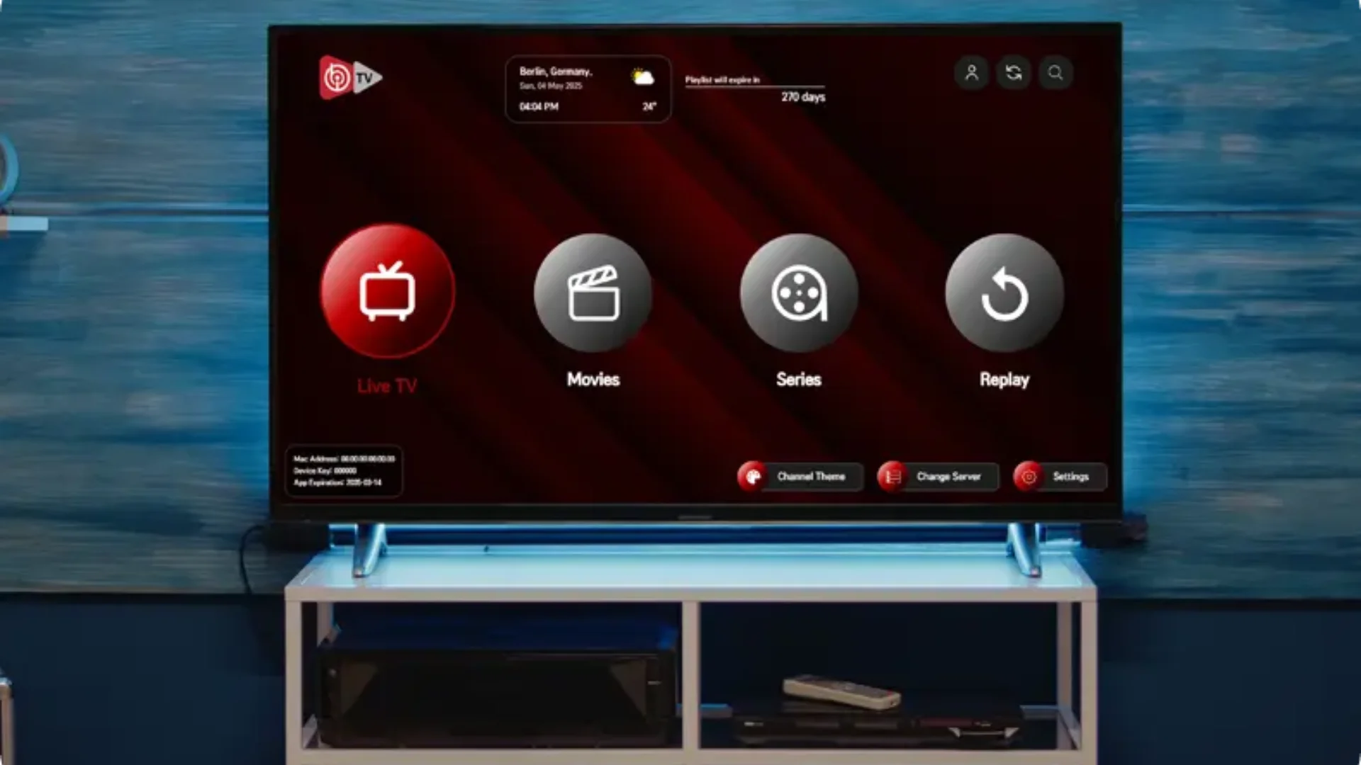 IBO Player Pro and TiviMate interfaces compared on an Australian TV